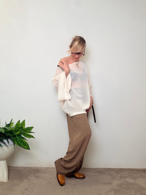 Camicia Oversize in Tessuto a Retina