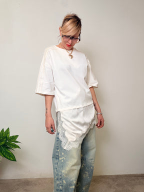 T-shirt Oversize con Bande Laterali