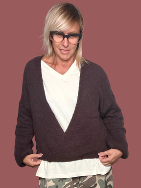 Cardigan in Maglia con Bottoni Testa di Moro Flo&Poi