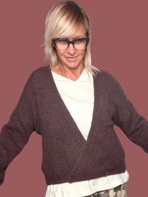 Cardigan in Maglia con Bottoni Testa di Moro Flo&Poi