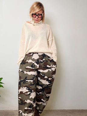 Pantalone in felpa mimetico