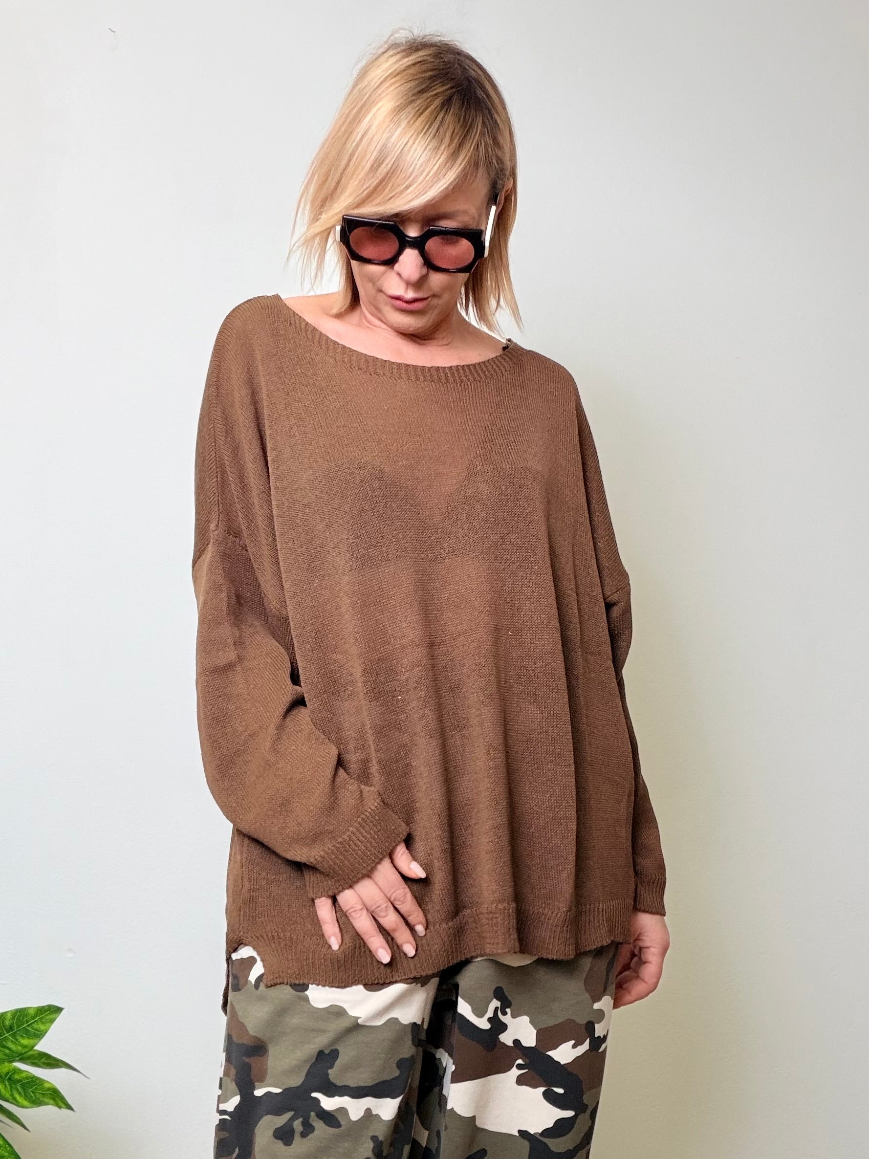 Maglione Oversize in Maglia Traforata
