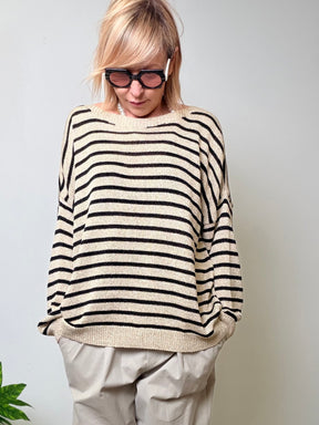 Maglia riga lurex 80%vi 20%fm MORO