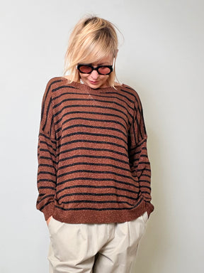 Maglia riga lurex 80%vi 20%fm MORO