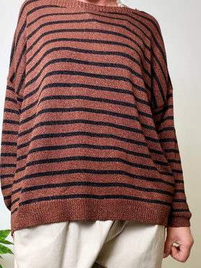 Maglia riga lurex 80%vi 20%fm MORO