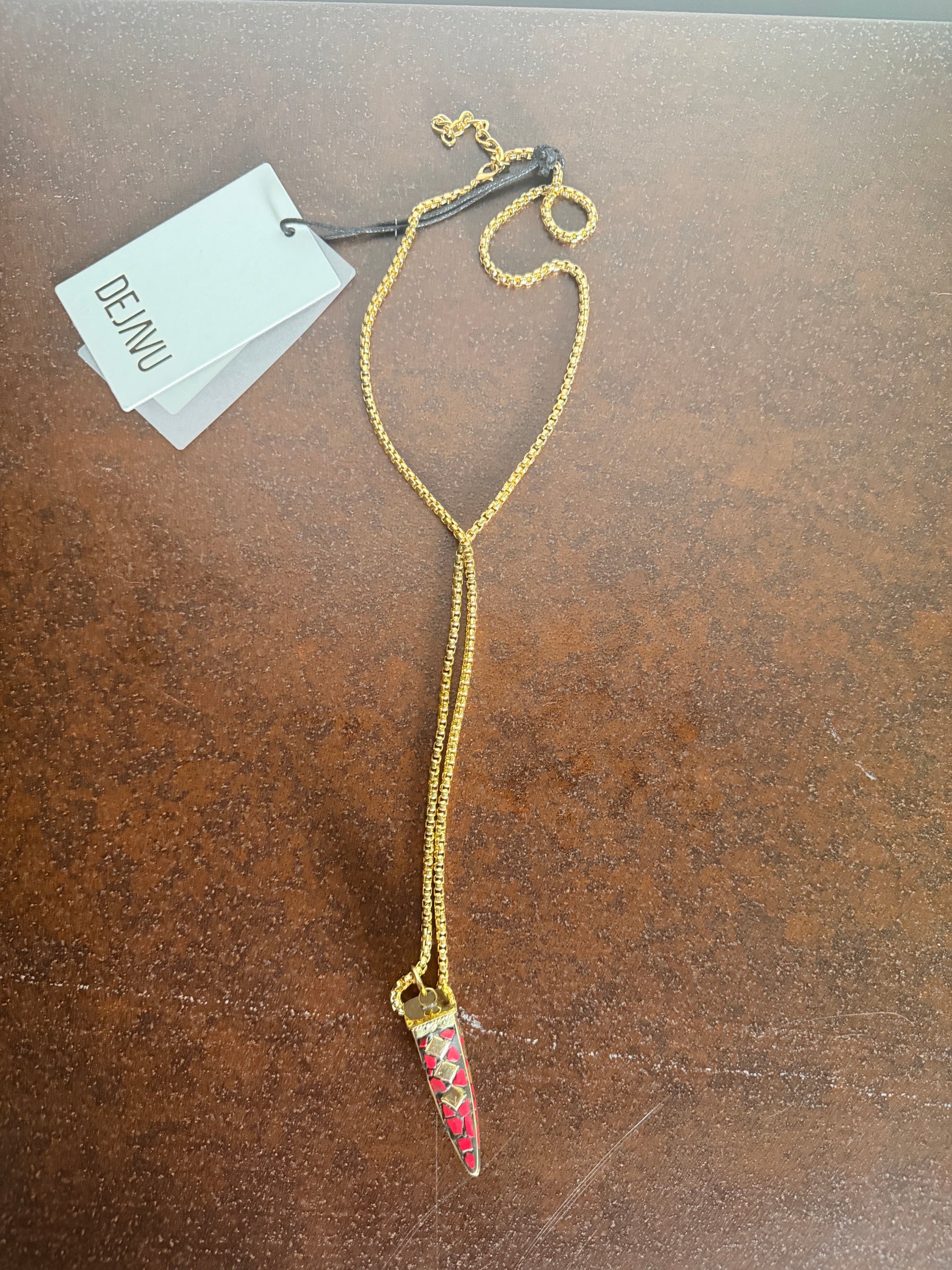 Collana Lariat Deja Vu – Spike Rosso & Oro