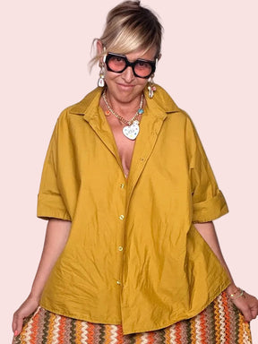 Camicia Oversize Female – Senape & Mattone