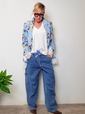 Jeans works con cintura foulard