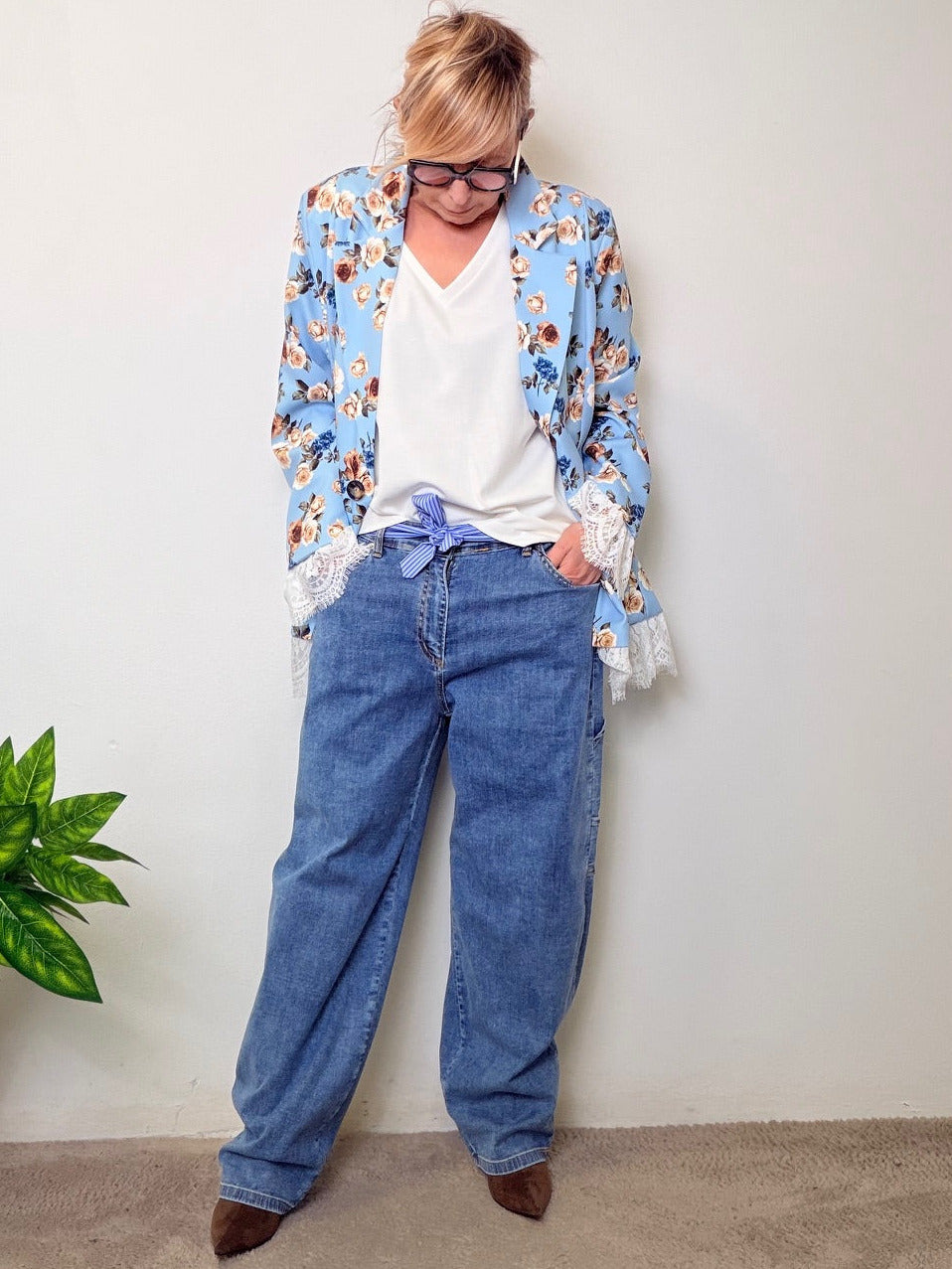 Jeans works con cintura foulard