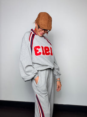 Pantalone in felpa con bande laterali a contrasto