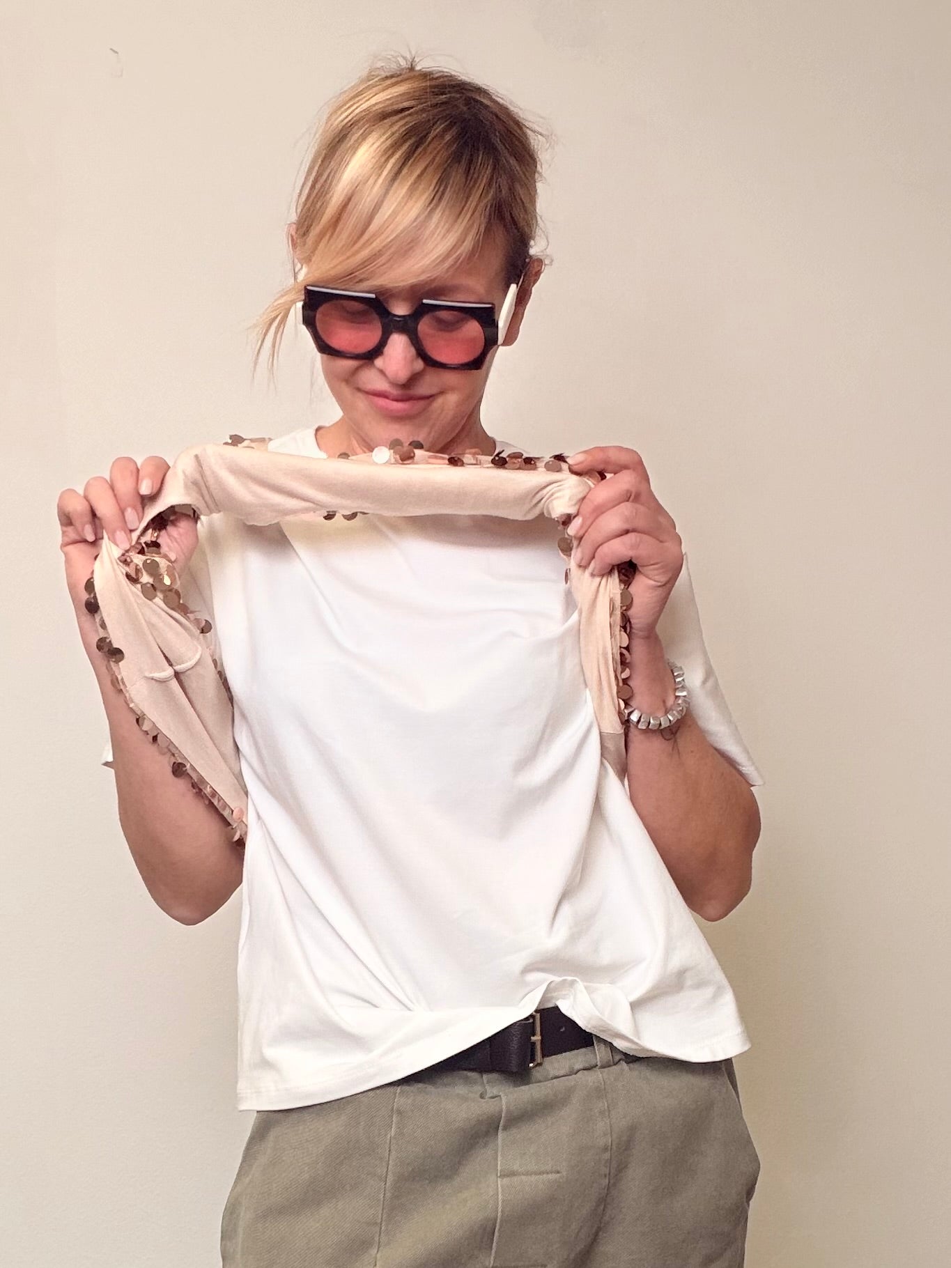 T-Shirt over c/paillettes