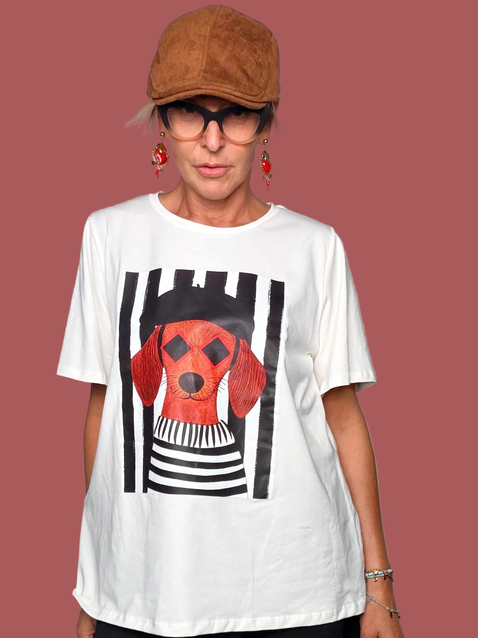 T-Shirt Cane Bassotto a Righe