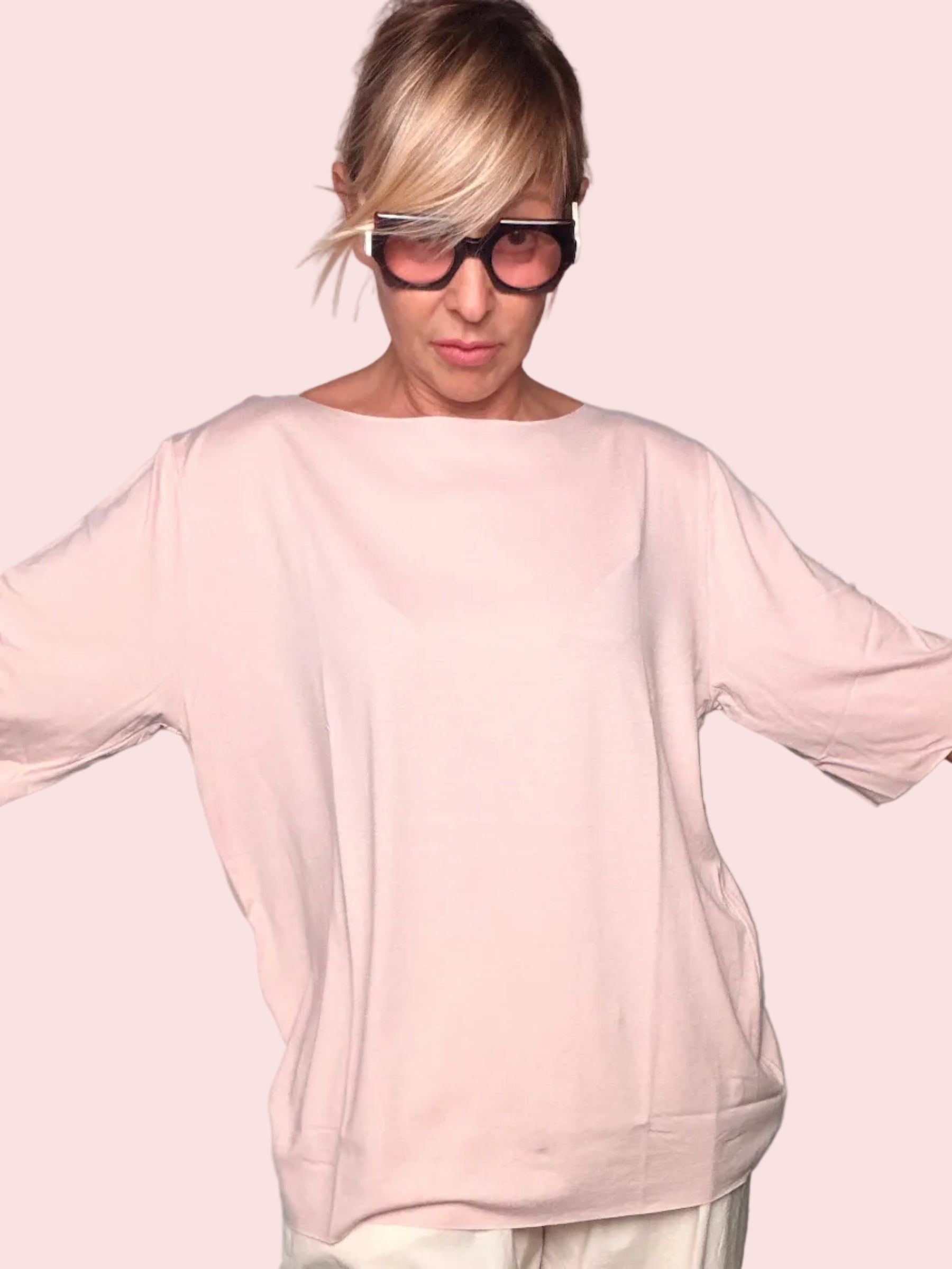 Maglia Over Taglio Vivo a Pipistrello