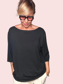 Maglia Over Taglio Vivo a Pipistrello
