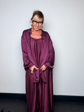 Maxi camicia nera in viscosa