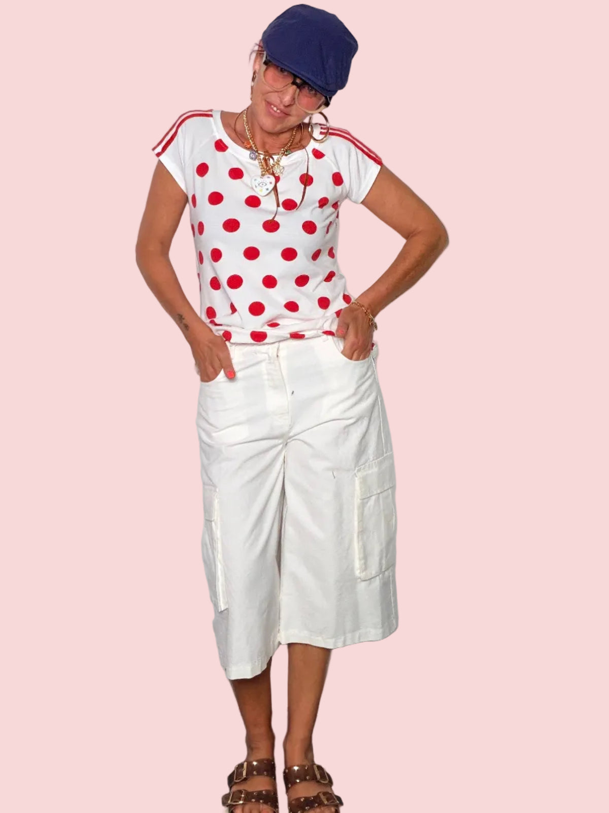 Bermuda Cargo — Wide Leg Bianco