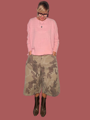 Bermuda culotte camouflage a gamba ampia Susy Star