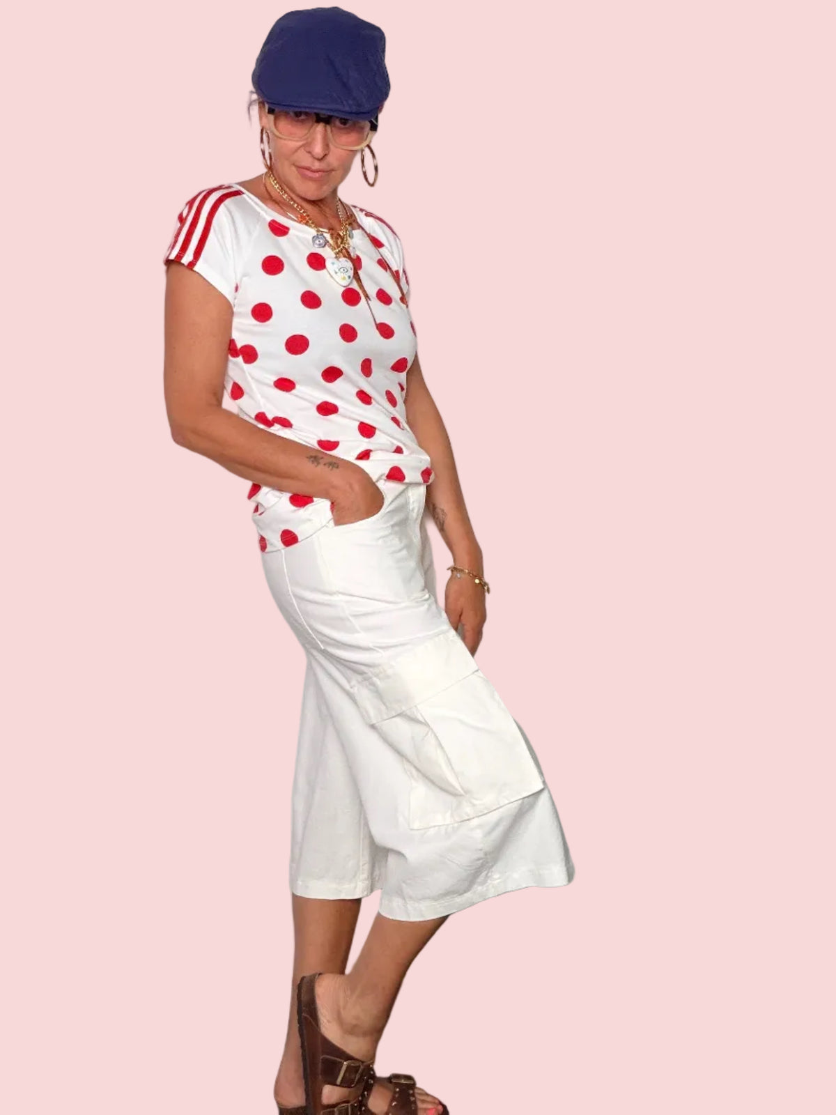 Bermuda Cargo — Wide Leg Bianco
