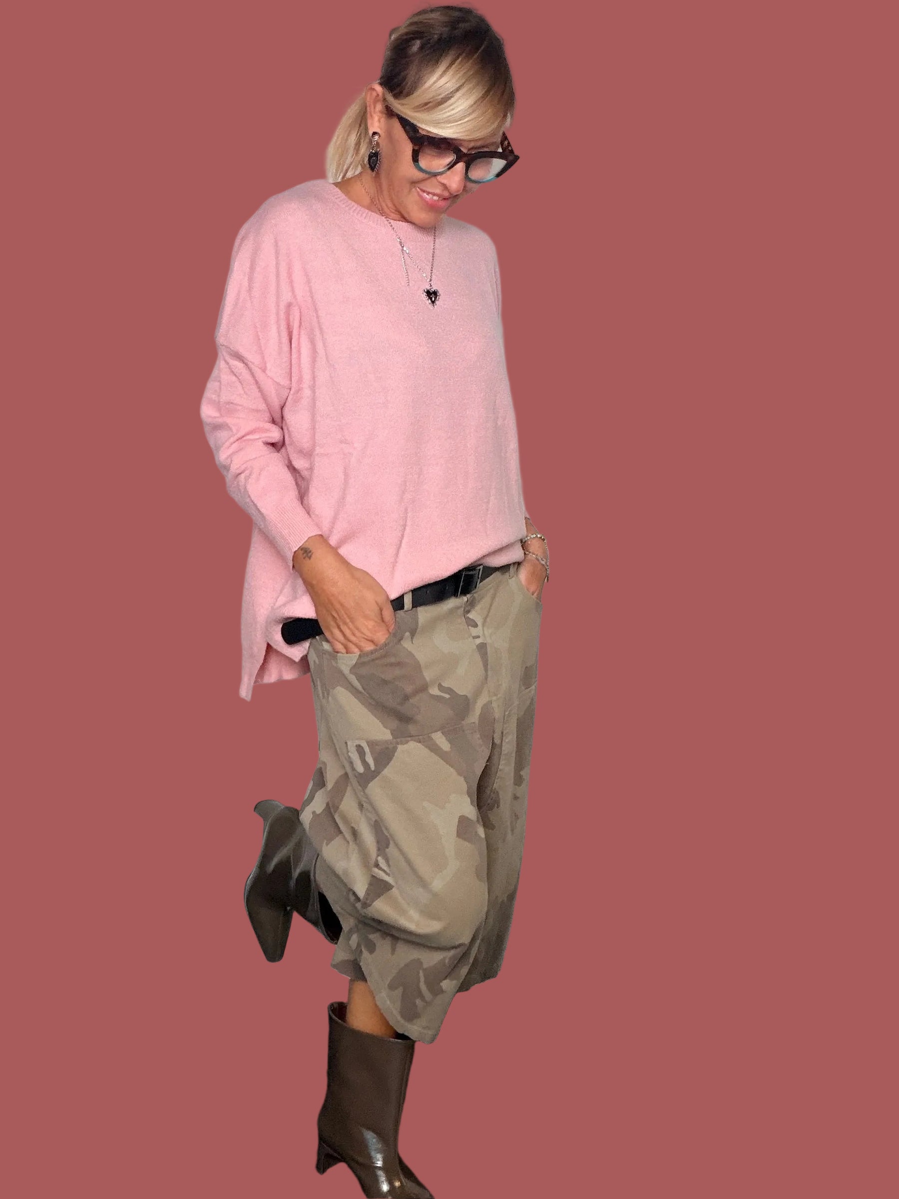 Bermuda culotte camouflage a gamba ampia Susy Star