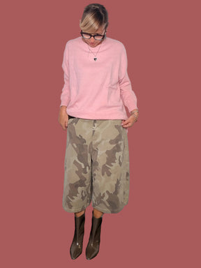 Bermuda culotte camouflage a gamba ampia Susy Star