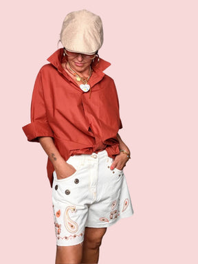 Bermuda denim ricami paisley donna Souvenir