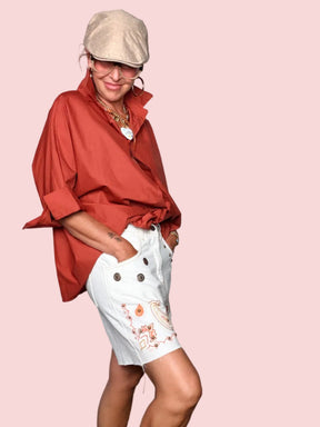 Bermuda denim ricami paisley donna Souvenir