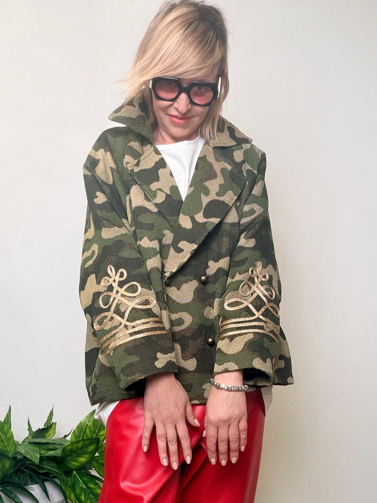 Giacca oversize in tessuto camouflage