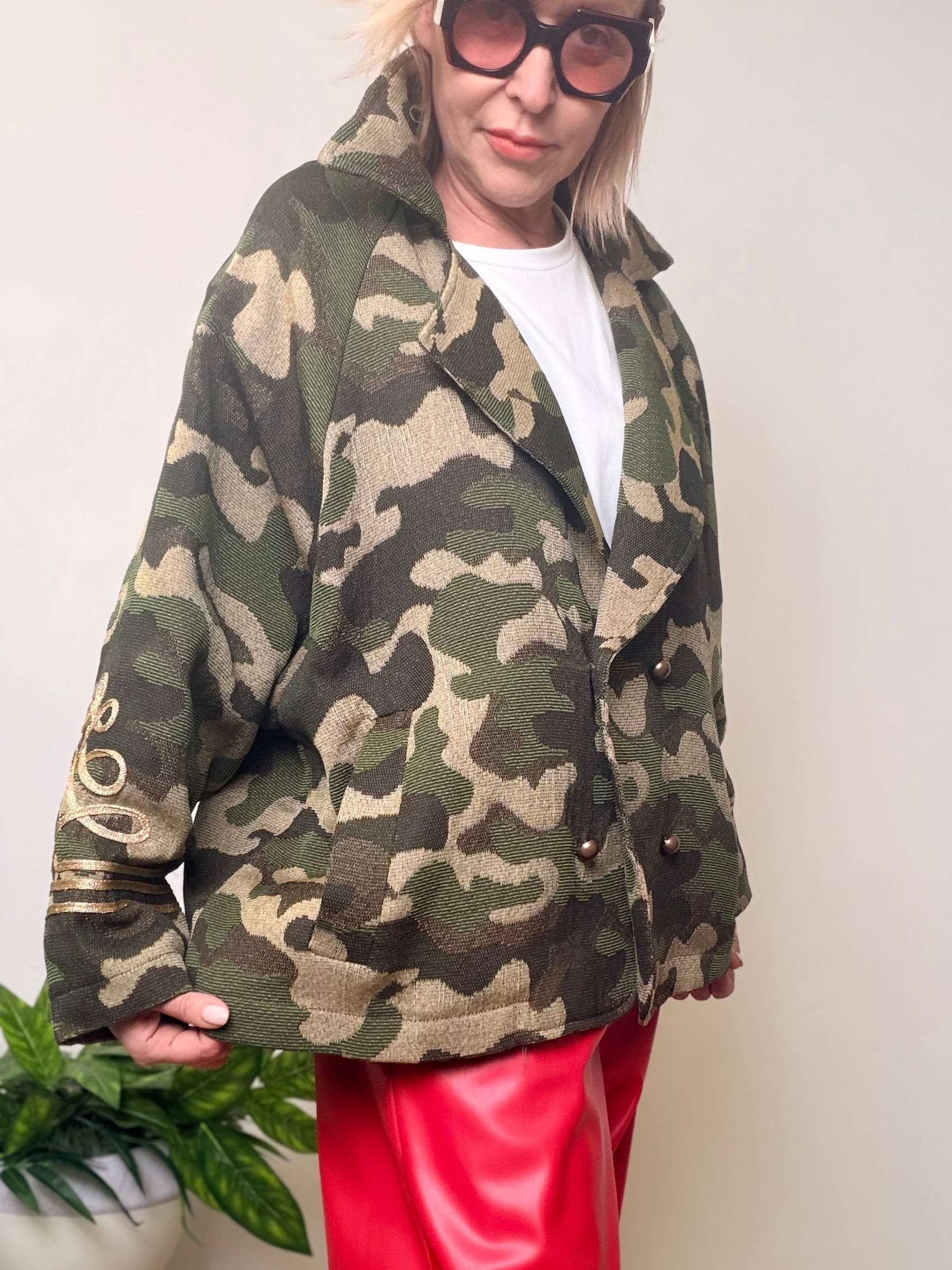 Giacca oversize in tessuto camouflage