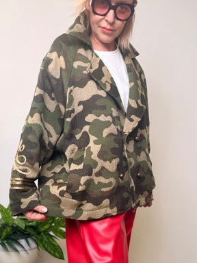 Giacca oversize in tessuto camouflage