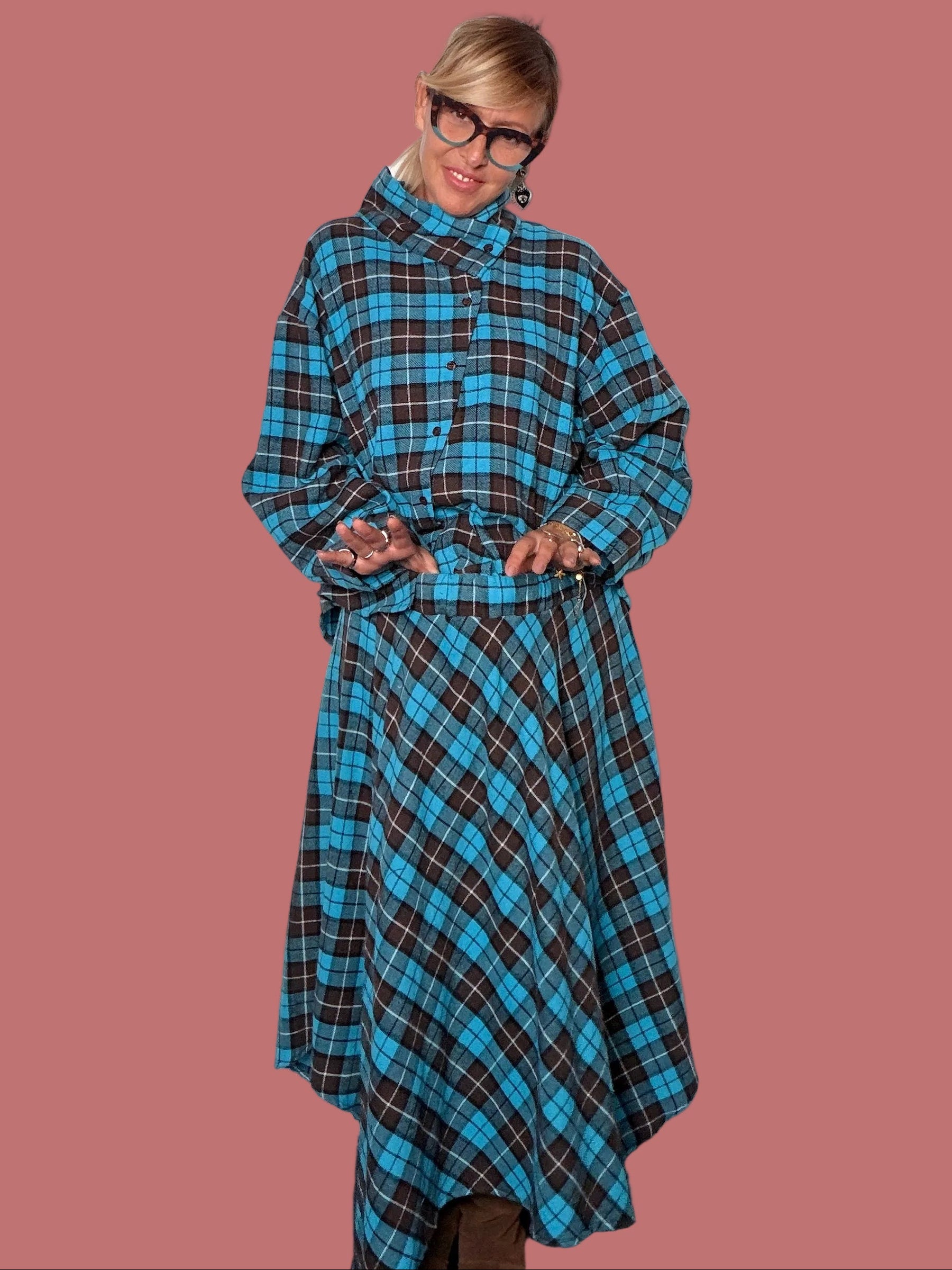 Gonna lunga a ruota a quadri scozzesi Female