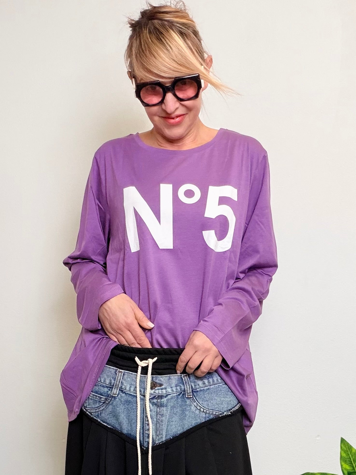 T-shirt in modal Over – Ironia in formato maxi