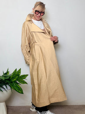 Trench oversize maxi color oro