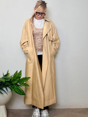 Trench oversize maxi color oro