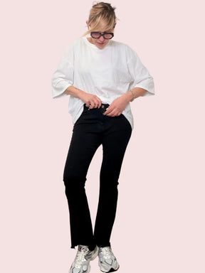 Pantalone nero a trombetta