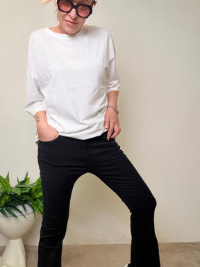Pantalone nero a trombetta