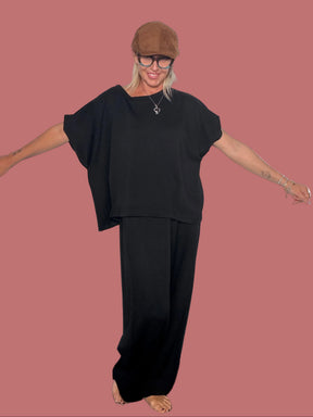 Completo pantalone palazzo e felpa oversize Susy Star