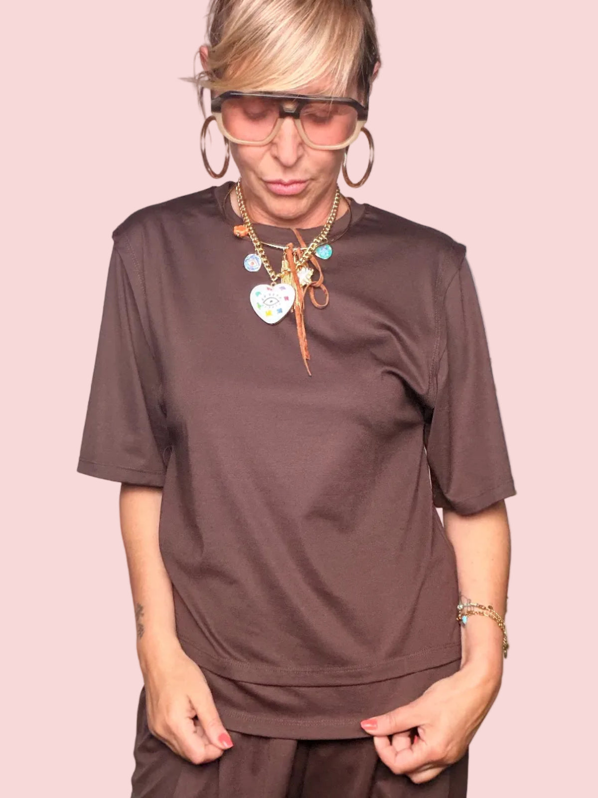 Completo coordinato t-shirt e pantalone palazzo donna Female