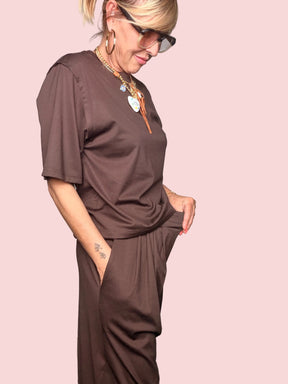 Completo coordinato t-shirt e pantalone palazzo donna Female