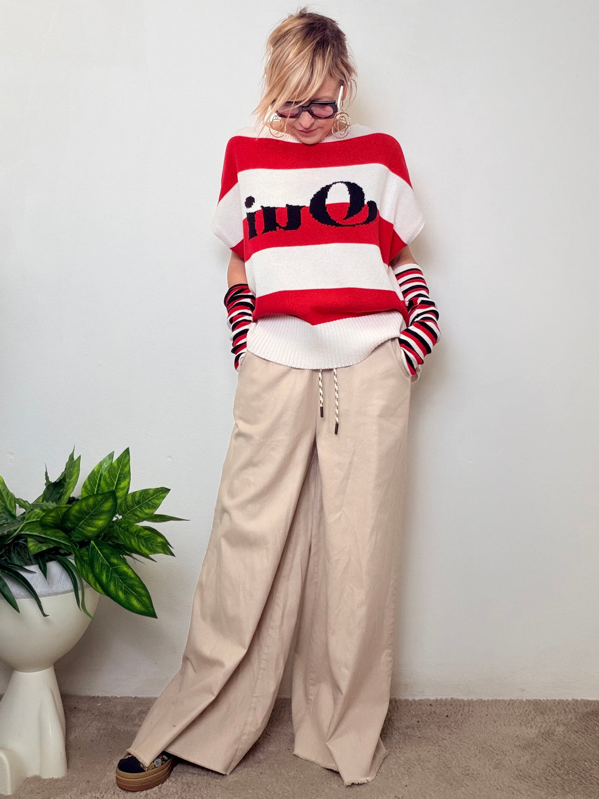 Pantalone palazzo in cotone