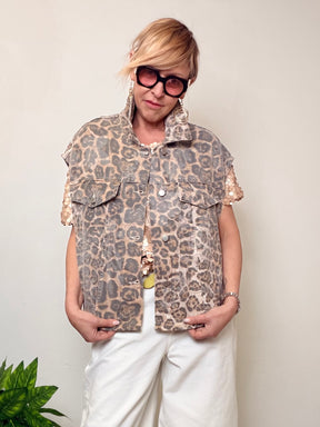 Gilet oversize  stampa animalier