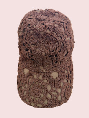 Cappello baseball in cotone lavorato a crochet