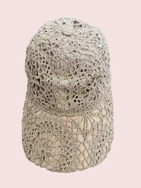 Cappello baseball in cotone lavorato a crochet