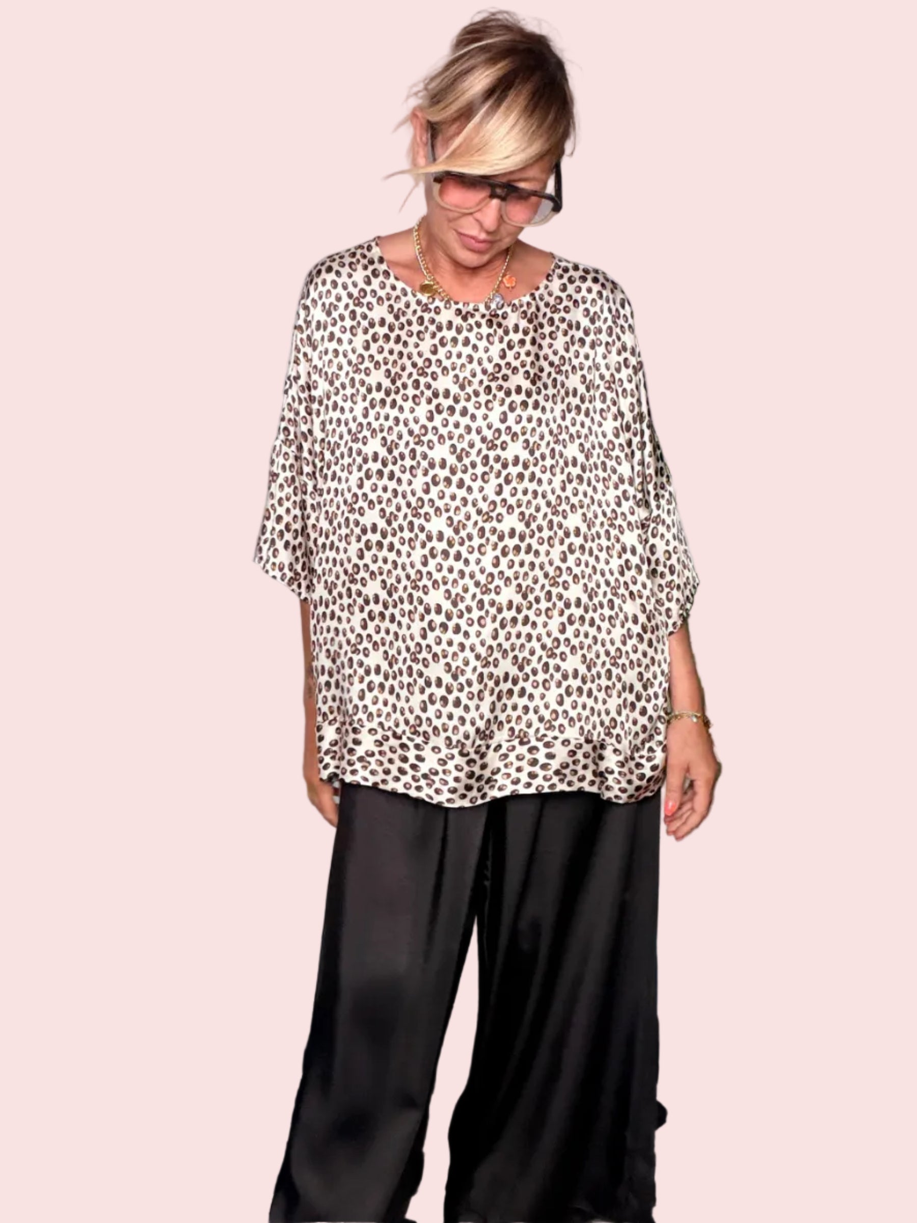 Completo Animalier — Top + Pantalone Wide Leg