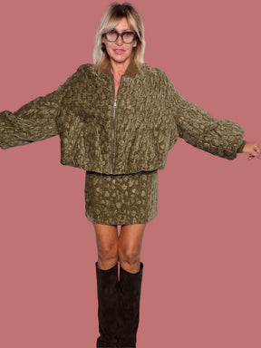 Bomber Verde Oliva con Motivo Decorativo PHILIA LOFT