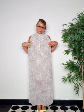 Abito Maxi a Pois — Collo con fiocco