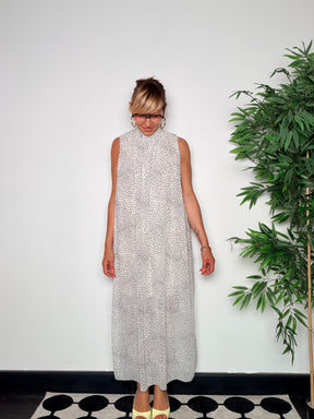 Abito Maxi a Pois — Collo con fiocco