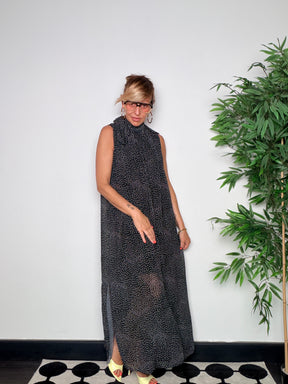 Abito Maxi a Pois — Collo con fiocco