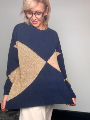 Maglia girocollo a rombi Deja Vu