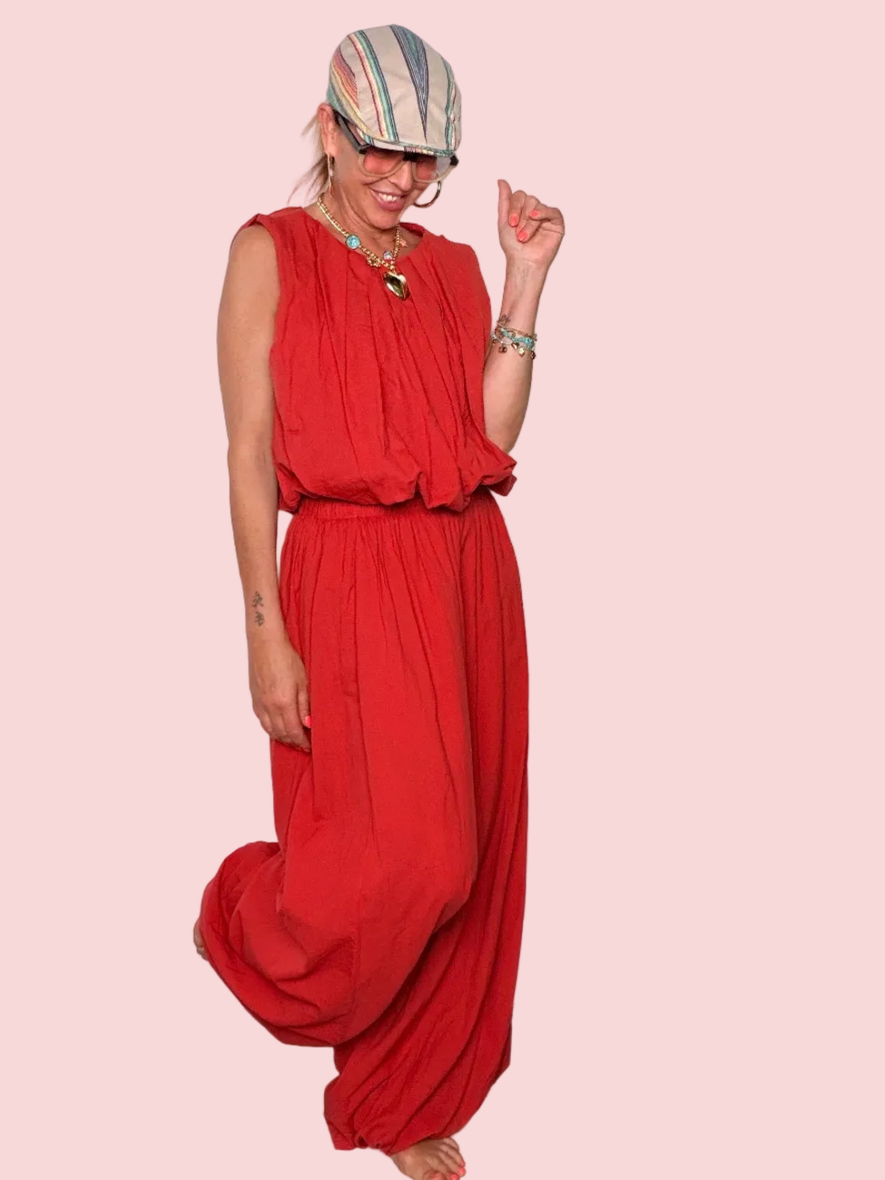 Completo Drappeggiato — Top + Pantalone Wide Leg