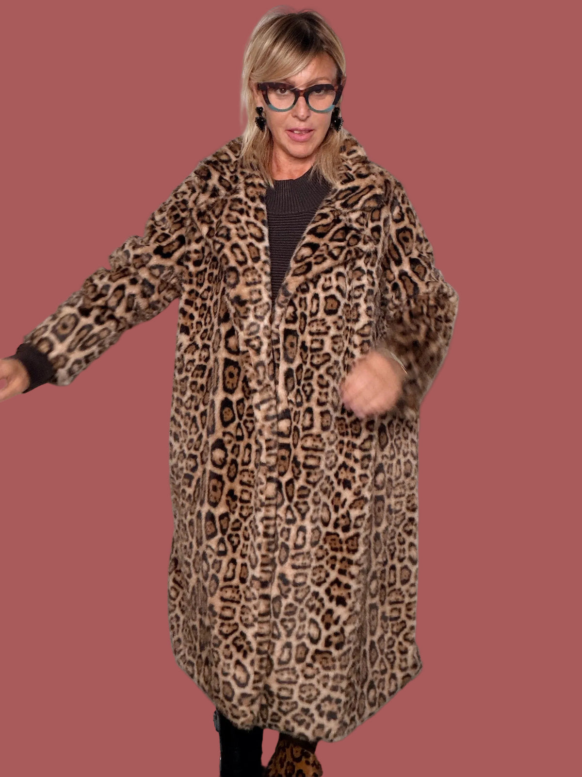 Pellicciotto lungo animalier over